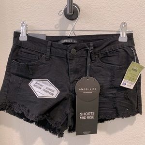 Mid Rise Distressed Shorts